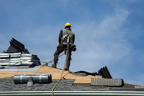 Professional Gutter Installation technician working in Anna, OH